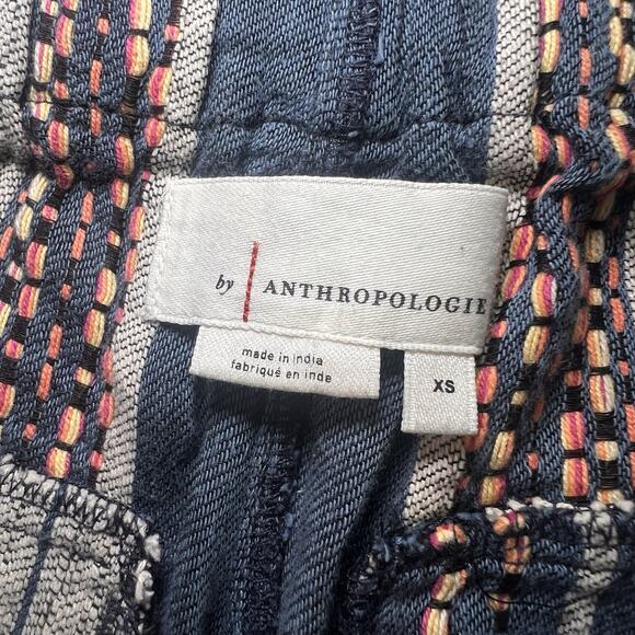 Anthropologie Lynnie Shorts Women Size XS Blue Striped Paperbag 100% Cotton Boho - Picture 6 of 11
